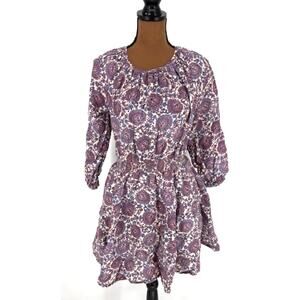 J. Crew Paisley Long Sleeve Smocked Waist Midi Dress with Pockets – Size Small
